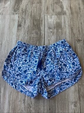 Blue Floral Print Women's Shorts